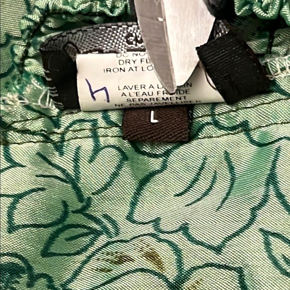 Raw Silk Strapless Midi Dress LARGE Green - Picture 6 of 7